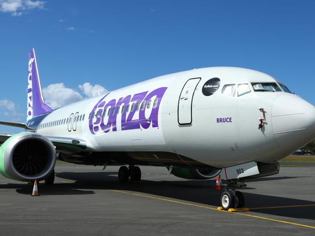 Grounded Bonza planes at Sunshine Coast airport on Tuesday morning. Picture Lachie Millard