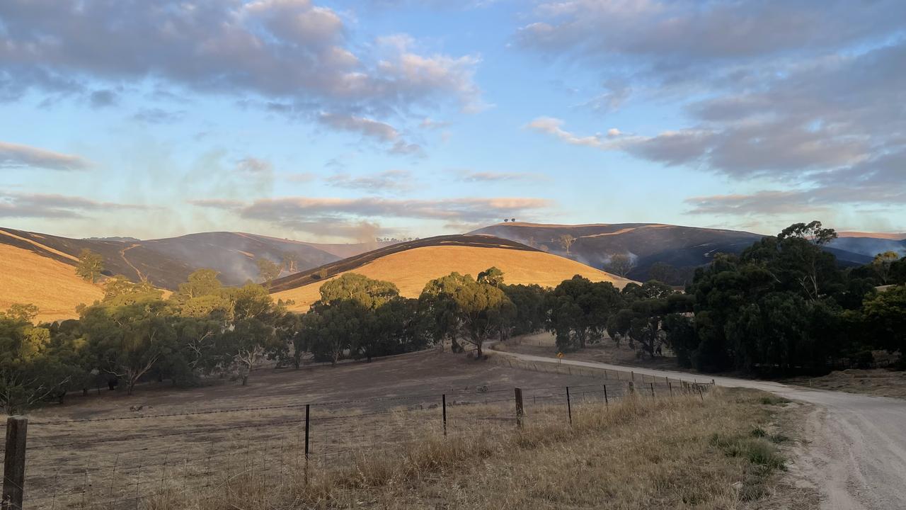 Smoke from the Pewsey Vale fire. Picture: Jason Katsaras
