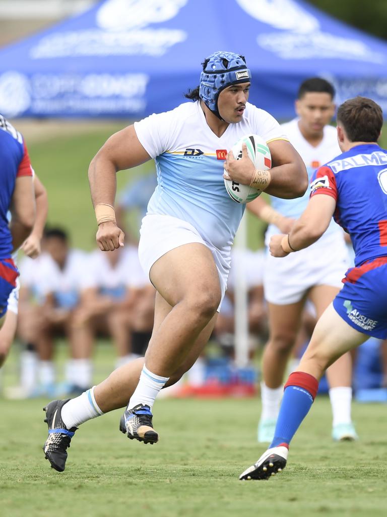 Leapai Jr is walking out on a lucrative NRL deal to chase a career in boxing. Picture: Gold Coast Titans