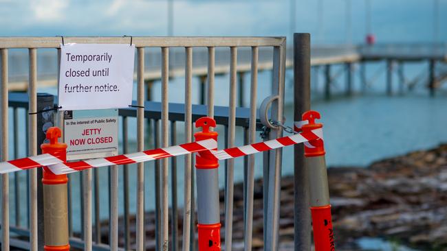 Nightcliff Jetty was temporarily closed on April 15 due to safety fears. Picture: Che Chorley