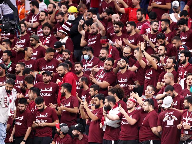 The Qatar ‘ultras’ were flown in by the host nation. Picture: Julian Finney/Getty Images