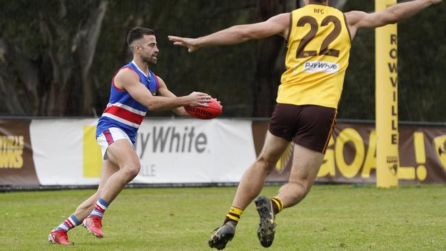 EFL: Dylan Marshall gets a kick for South Croydon. Picture: Valeriu Campan