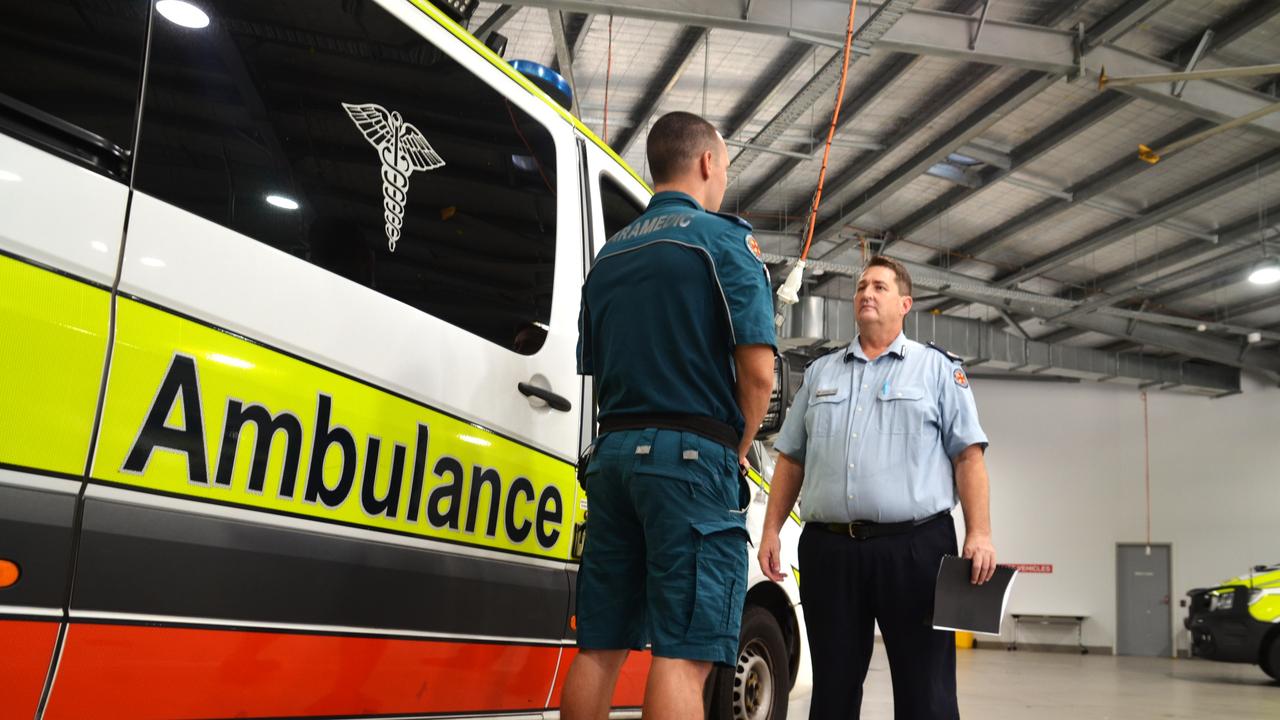 Assistant Commissioner Matt Green and paramedic Eric Day are calling for an end to ambulances being harassed by stolen cars on Townsville roads.