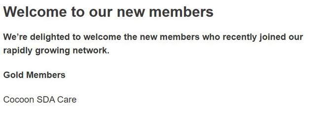 New member alert from Cocoon SDA Care. Picture: Supplied