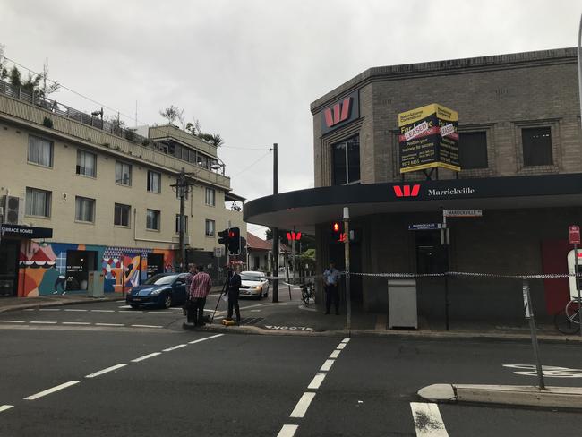 The man stole a bag of cash from Westpac Bank on Marrickville Rd. Picture: Mitchell Van Homrigh