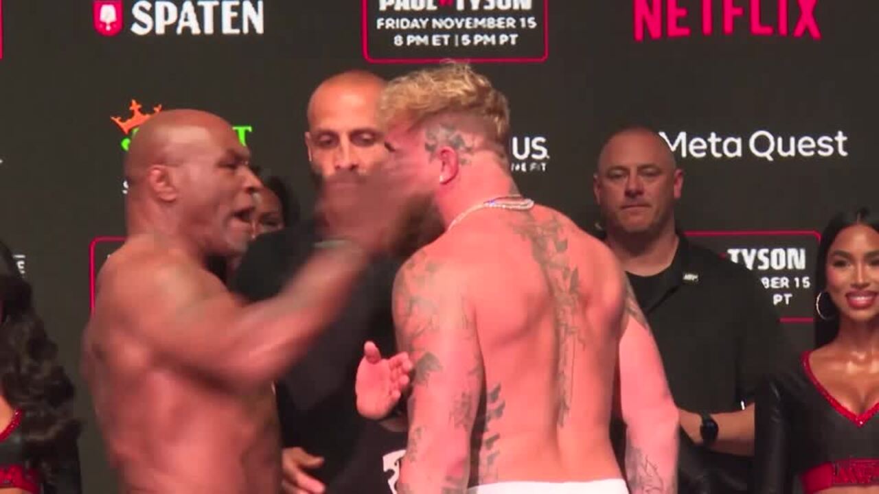 Mike Tyson Slaps Jake Paul At Weigh-in | The Australian