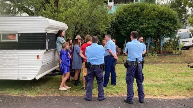 Richmond Police attending Pine St, North Lismore where squatters have taken refuge in abandoned government flood buyback homes.