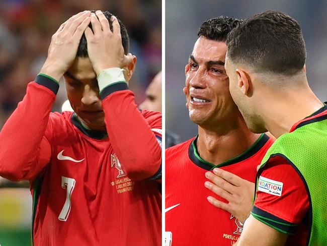 Cristiano Ronaldo was shattered. (Photo by Justin Setterfield/Getty Images)