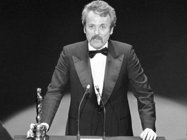 In this March 28, 1977 file photo, William Goldman accepts his Oscar at Academy Awards in Los Angeles, for screenplay from other medium for <i>All The President's Men</i>. Picture: AP