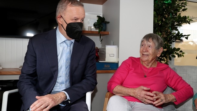 Labor leader Anthony Albanese was visiting a retirement home in Nowra just hours before he tested positive for COVID-19. Picture: Toby Zerna