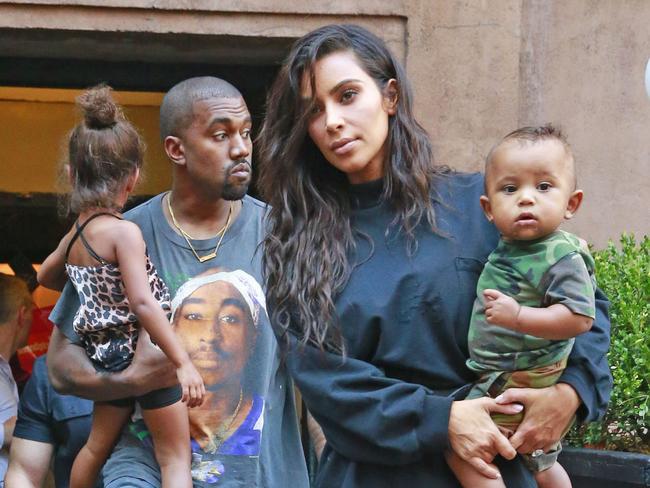 Saint, North, Kanye and Kim shopping in New York.