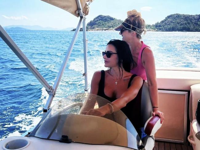 Comanchero boss Mark Buddle’s ex Mel Ter Wisscha navigates the waters in Turkey. Picture: Social Media