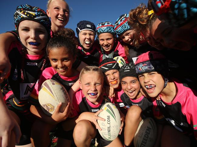 The girls have had a stellar footy season. Picture: David Swift