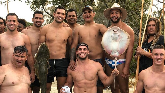 Adam Elliott with Latrell Mitchell and other NRL stars at the indigenous leadership camp.