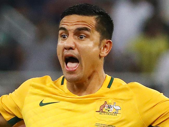 World Cup Qualifier ,  Socceroos V Saudi Arabia at King Abdullah Sports City , Jawhara Stadium ,  Jeddah, Saudi Arabia.  6th October  2016.   Australia's Tim Cahill yells at the linesman in the second half. Picture : George Salpigtidis