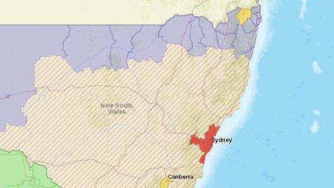 The region was the only one listed within the border bubble and Northern NSW with the indication.