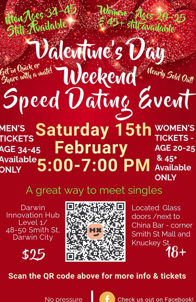 Local speed dating organiser Casey Bruton has made it her aim to help Territorians build real connections this Valentines. Picture: Supplied