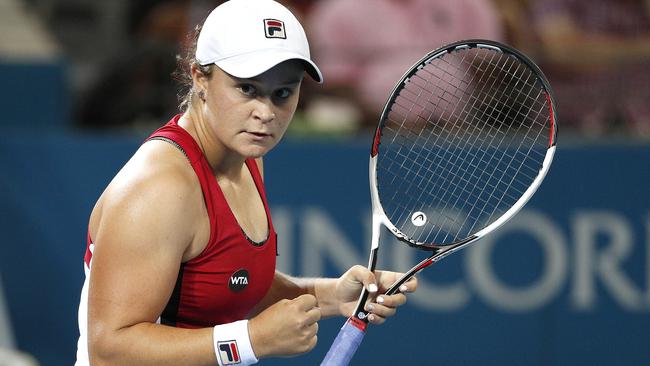 Barty in action at this year’s Brisbane International. Picture: AAP