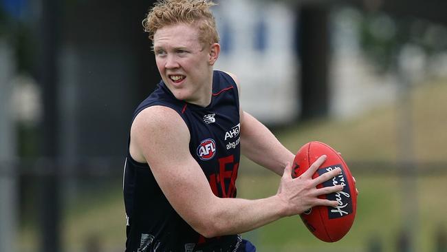 Clayton Oliver looms as a breakout player at Melbourne. Picture: Wayne Ludbey