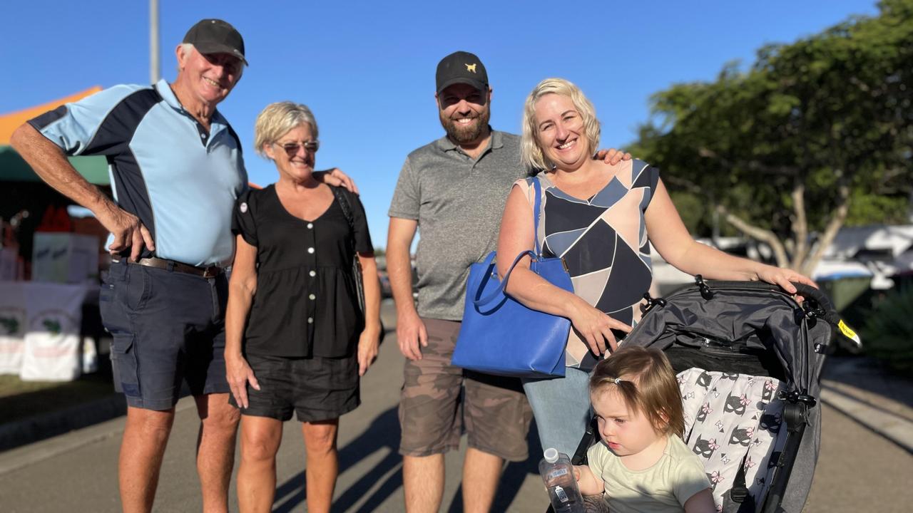 Trevor Plum, left, Deborah Plum, second left, Josh Plum, middle, Chantell Plum, right, alongside baby Isabella Plum. Picture: Asa Andersen.