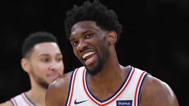 Philadelphia 76ers centre Joel Embiid and Aussie point guard Ben Simmons.