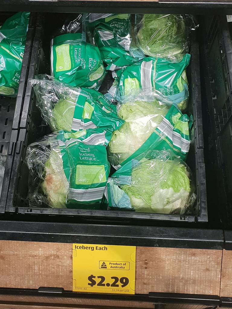 There was iceberg lettuce in soft plastic.