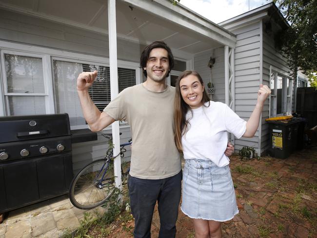 Georgie Debenham and her partner Damon Velakoulis flexed their muscles with their lender. Picture: David Caird