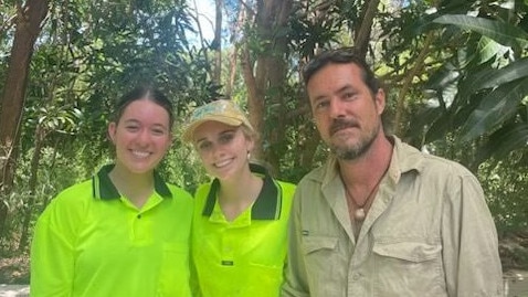 Cafe staff member Phoebe Crow, general hand Tana Allison and newly appointed general manager of the Dunk Island Group Joshua Childs. Picture: Supplied