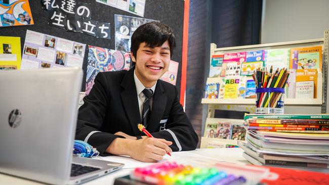 Japanese language student Jordan Heng from Adelaide High School. Picture: Tom Huntley