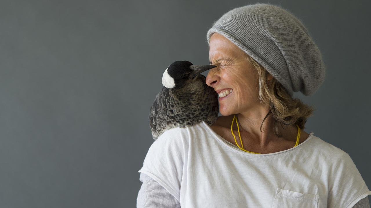 Sam Bloom (pictured with Penguin the magpie) will present as a keynote speaker at the Territory's first Festival of Us on January 26. Picture: Cameron Bloom