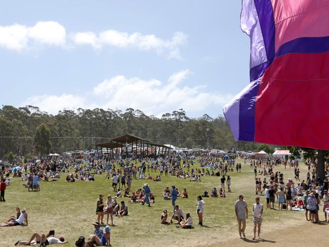 Crowds at the Marion Bay Falls Festival. Picture: PATRICK GEE