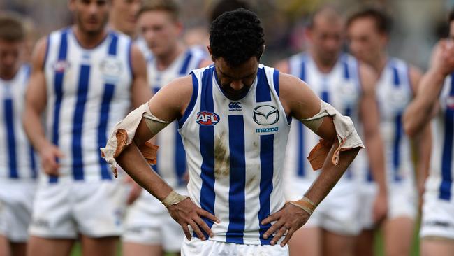 Lindsay Thomas may have played his last game for North Melbourne. Picture: Daniel Wilkins