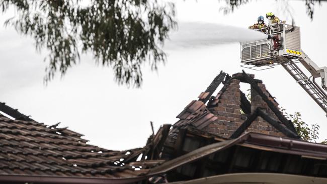 The roof collapsed during the fire. Picture: Sarah Matray