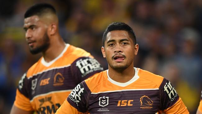 Anthony Milford and Payne Haas were among a group of Brisbane players out before their elimination final loss. Picture: Joel Carrett