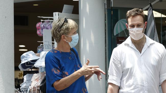 Masks are now mandatory in retail settings in Queensland, the decision will be revisited when 90 per cent of the eligible population is vaccinated. Picture Lachie Millard