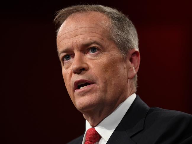 Federal Labor leader Bill Shorten speaks during the NSW Labor Party election campaign launch in Revesby in southwest Sydney, Sunday, March 10, 2019. (AAP Image/Joel Carrett) NO ARCHIVING