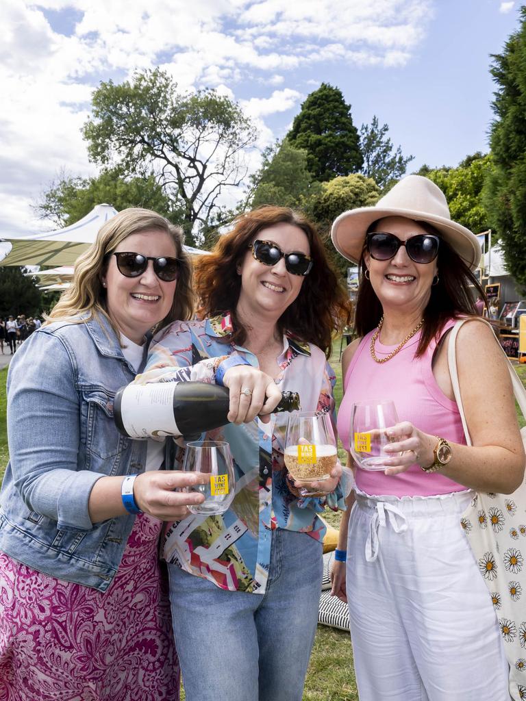 Janelle Reid, Sarah Bromfield, Sarah Marsh. TAS Wine Festival. Picture: Caroline Tan