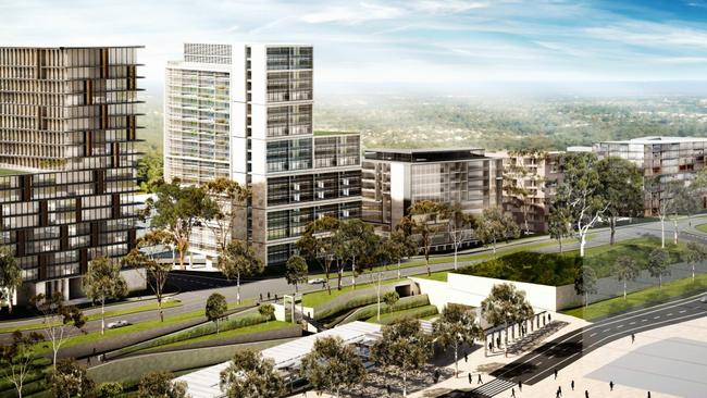 Toplace artist impressions of the 46 high rise residential towers proposed for Cherrybrook Village. Which could stretch from Highs Rd, West Pennant Hills to Cherrybrook Station.