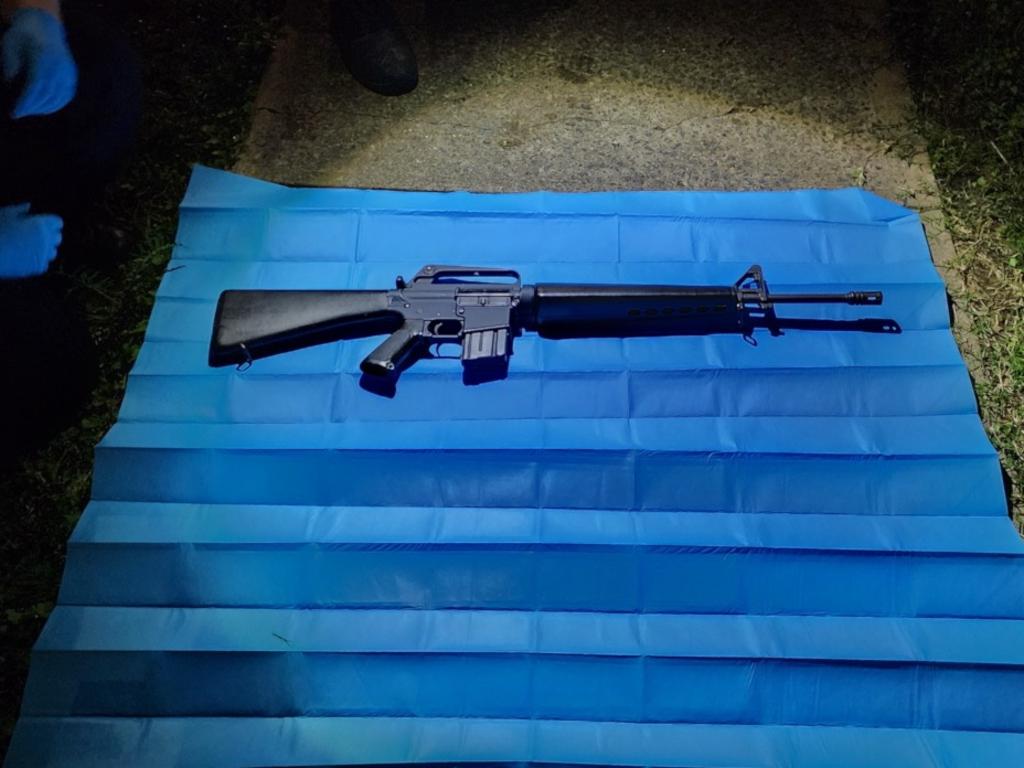 A semi-automatic assault rifle uncovered during the operation. Picture: NSW Police Force