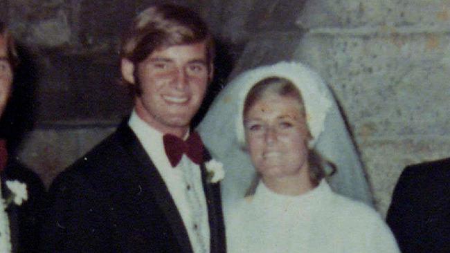 Chris Dawson and Lynette Simms on their wedding day. Picture: Supplied.