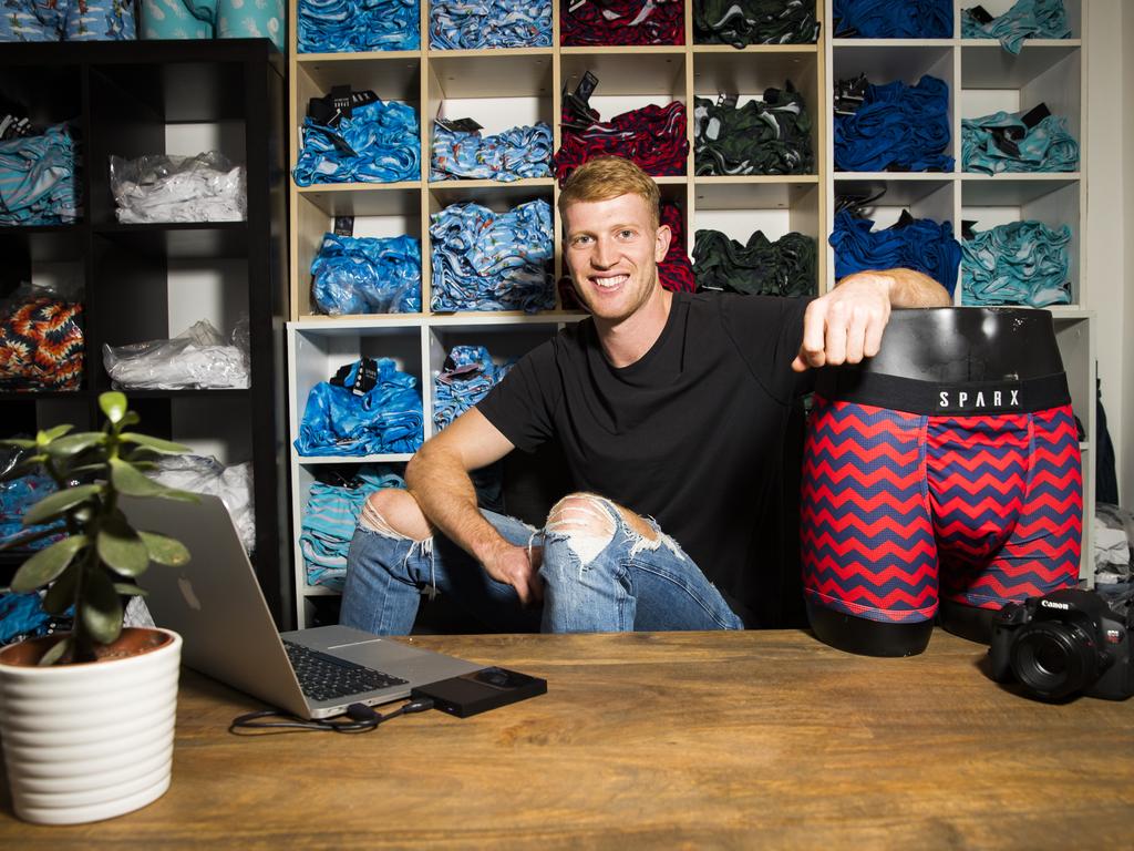 While the coronavirus forced SPARX Underwear founder Patrick Psotka to run his business from home, the lockdown resulted in increased sales. Picture: Dylan Robinson