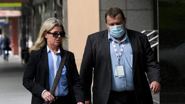 Greg Barns (right) arrives at ICAC in Sydney. Picture: NCA NewsWire/Bianca De Marchi