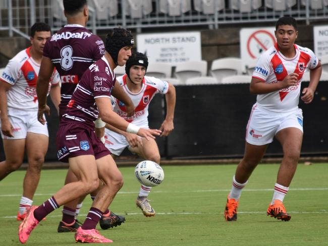 Max Davies had his hands on everything for Manly in the Harold Matts. Picture: Sean Teuma