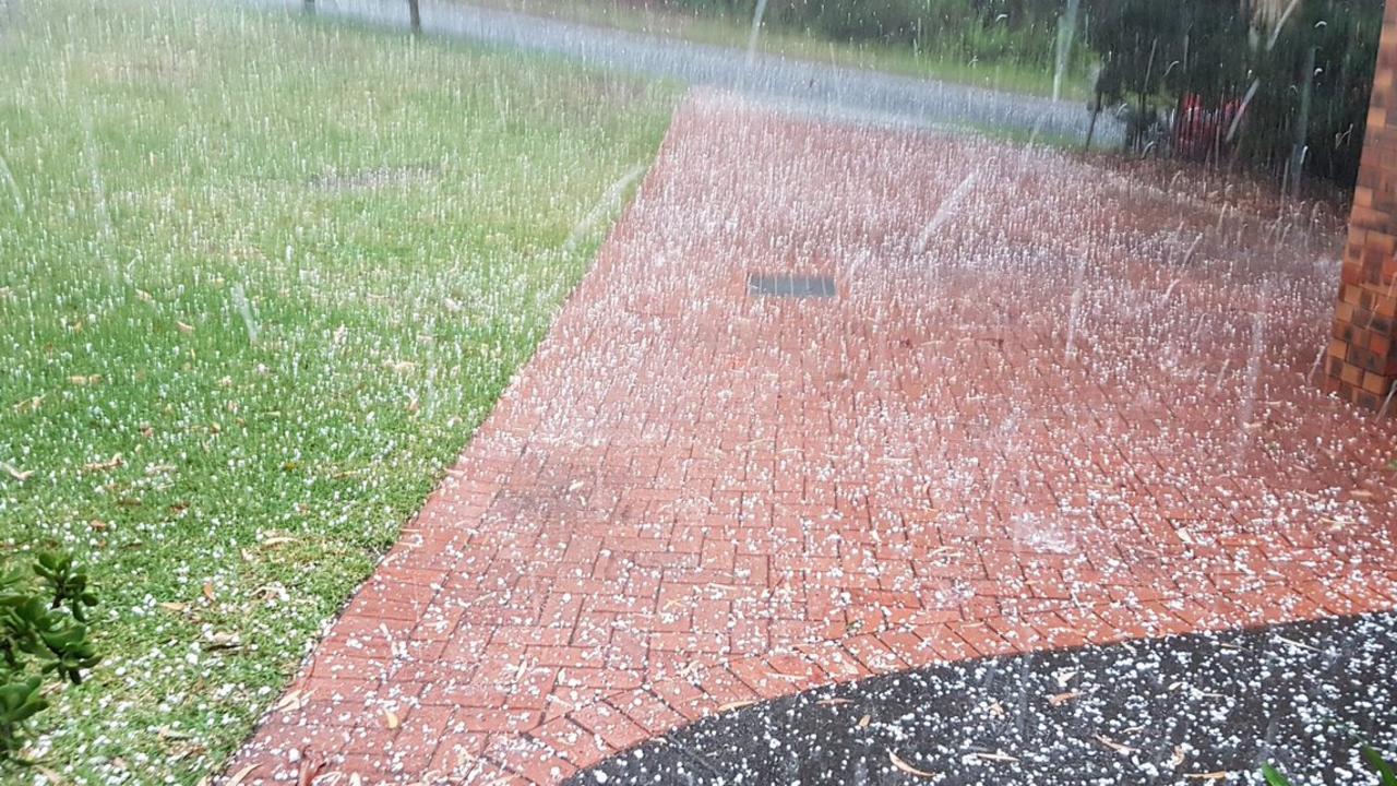 Hail in Castle Hill, in Sydney’s north-west. Source: Twitter