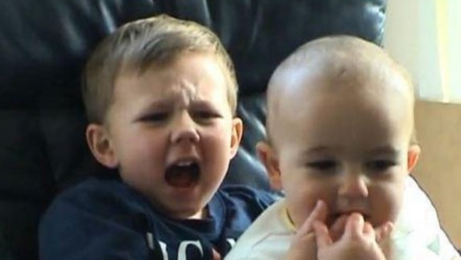 The viral video of Charlie bit my finger made these two boys a household name. Picture: YouTube