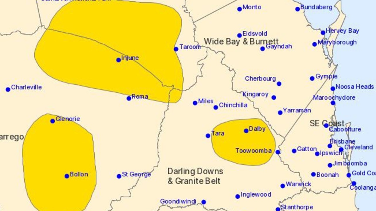 A severe thunderstorm warning has been issued for parts of Queensland. Picture: BOM