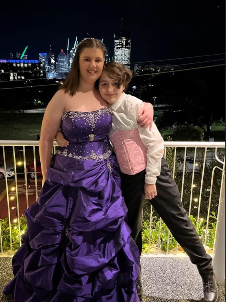 A night of fun and relaxation for Britney Gardner-Hudson and Rox Steyn at the Greek Club for the Marsden State High School formal.