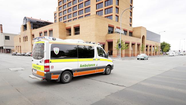 An ambulance on its way to the Royal Hobart Hospital. Picture: RICHARD JUPE