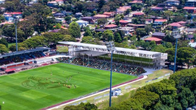 An artist impression of the Brookvale Oval upgrades.