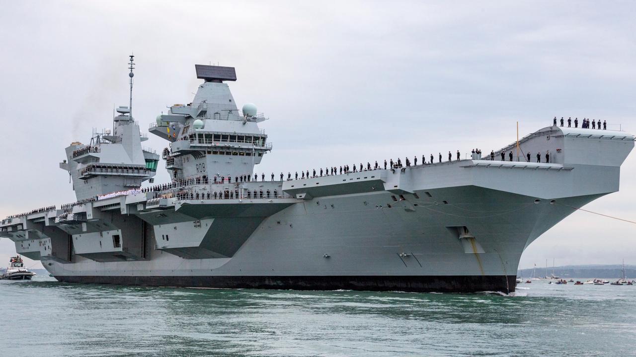 The aircraft carrier HMS Queen Elizabeth.